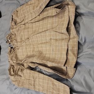 Zara size small plaid print long sleeve blouse
